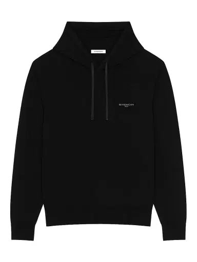 Givenchy Men's Hoodie in Wool and Cashmere - Black - Size XXL | Thumbnail 1 Givenchy Men's Hoodie in Wool and Cashmere - Black - Size XXL | Thumbnail 1