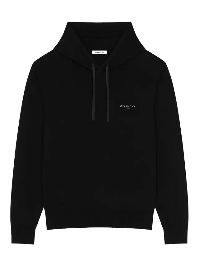 Men's Hoodie in Wool and Cashmere - Black