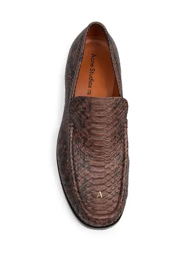Acne Studios Men's Boafer Light Hiss Snake-Embossed Leather Loafers - Brown - Size 13 | Thumbnail 4 Acne Studios Men's Boafer Light Hiss Snake-Embossed Leather Loafers - Brown - Size 13 | Thumbnail 4