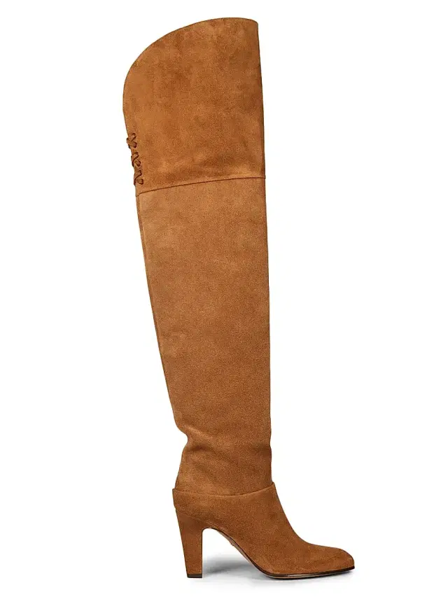 Chloé Women's Eve 85MM Suede Knee-High Boots - Pure Brown