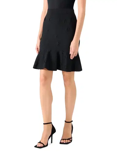 Akris punto Women's Dot Knit Flared Knee-Length Skirt - Black | Thumbnail 3 Akris punto Women's Dot Knit Flared Knee-Length Skirt - Black | Thumbnail 3