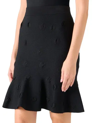 Akris punto Women's Dot Knit Flared Knee-Length Skirt - Black | Thumbnail 5 Akris punto Women's Dot Knit Flared Knee-Length Skirt - Black | Thumbnail 5