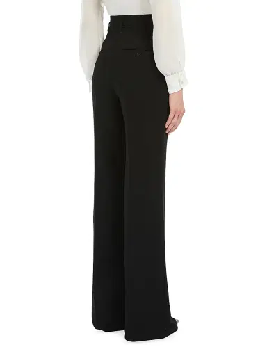 Max Mara Women's Flared Cady Trousers - Black - Size 14 | Thumbnail 4