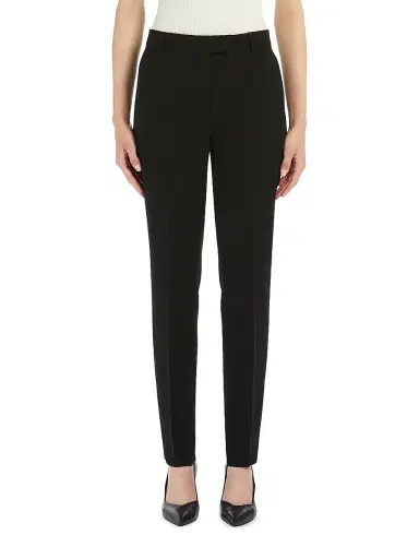 Max Mara Women's Straight Fit Cady Trousers - Black - Size 16 | Thumbnail 2