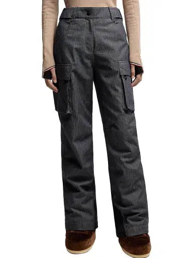 Moncler Grenoble Women's Down-Filled Ski Pants in Denim - Dark Gray | Thumbnail 2 Moncler Grenoble Women's Down-Filled Ski Pants in Denim - Dark Gray | Thumbnail 2