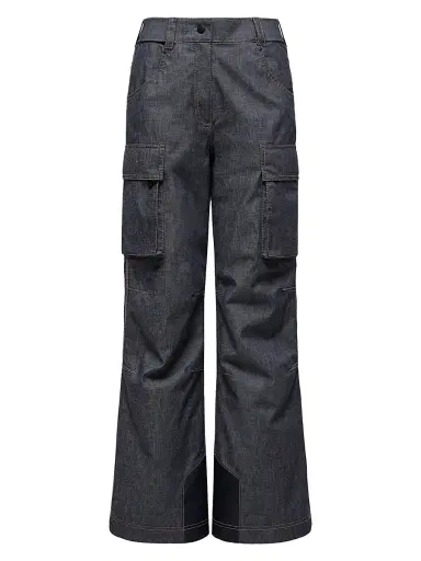 Moncler Grenoble Women's Down-Filled Ski Pants in Denim - Dark Gray | Thumbnail 1 Moncler Grenoble Women's Down-Filled Ski Pants in Denim - Dark Gray | Thumbnail 1