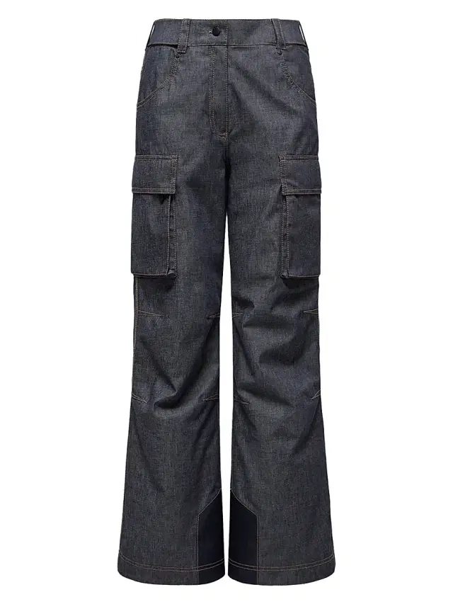 Women's Down-Filled Ski Pants in Denim - Dark Gray Women's Down-Filled Ski Pants in Denim - Dark Gray