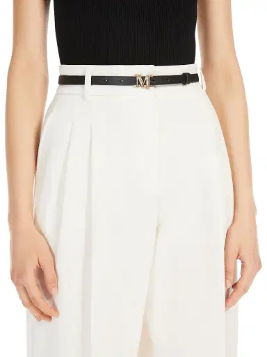 Max Mara Women's Leather Monogram Belt - Black - Size Large | Thumbnail 2 Max Mara Women's Leather Monogram Belt - Black - Size Large | Thumbnail 2