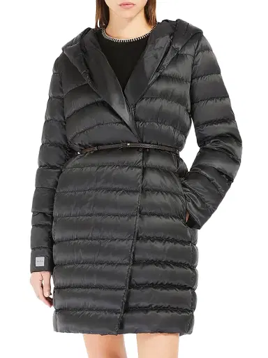 Max Mara Women's Reversible Down Jacket in Water Repellent Satin - Black - Size 14 | Thumbnail 2