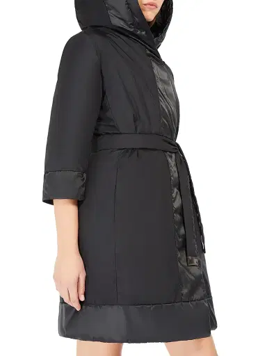 Max Mara Women's Reversible Down Jacket in Water Repellent Satin - Black - Size 14 | Thumbnail 5