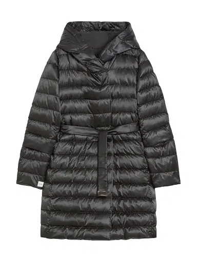 Max Mara Women's Reversible Down Jacket in Water Repellent Satin - Black - Size 14 | Thumbnail 1
