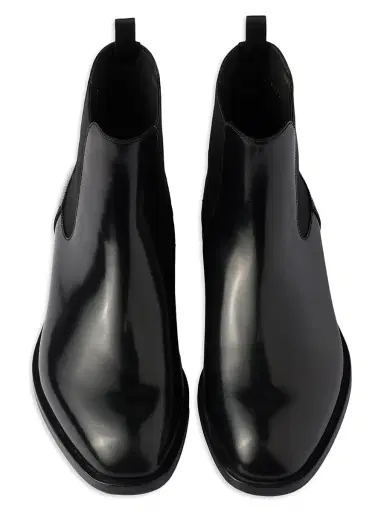 Prada Men's Brushed Leather Chelsea Boots - Black - Size 8.5 | Thumbnail 2 Prada Men's Brushed Leather Chelsea Boots - Black - Size 8.5 | Thumbnail 2