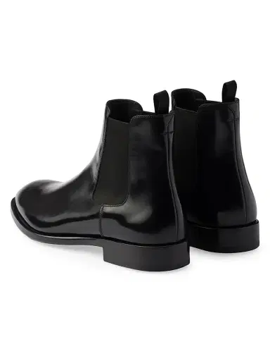 Prada Men's Brushed Leather Chelsea Boots - Black - Size 8.5 | Thumbnail 3 Prada Men's Brushed Leather Chelsea Boots - Black - Size 8.5 | Thumbnail 3