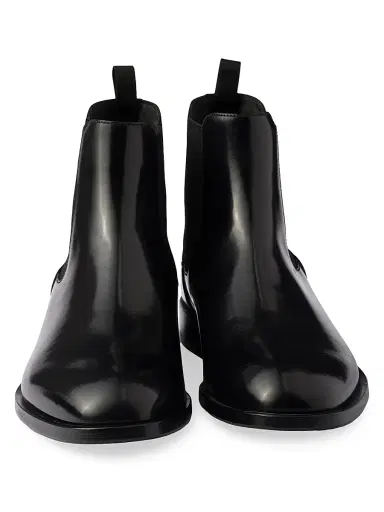Prada Men's Brushed Leather Chelsea Boots - Black - Size 8.5 | Thumbnail 4 Prada Men's Brushed Leather Chelsea Boots - Black - Size 8.5 | Thumbnail 4