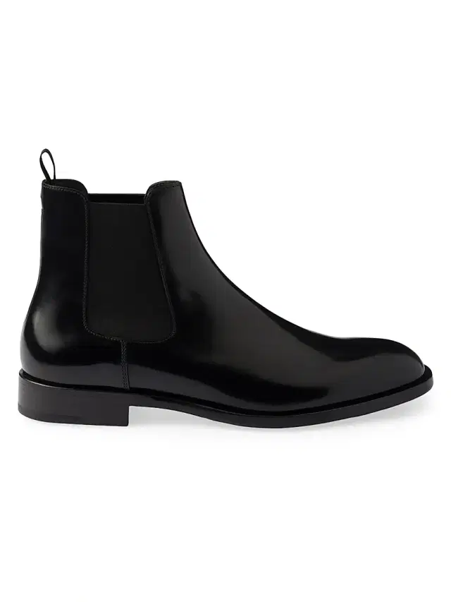 Men's Brushed Leather Chelsea Boots - Black