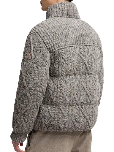 Moncler Grenoble Men's Ellesmere Puffer Jacket in Wool Tweed - Gray | Thumbnail 3 Moncler Grenoble Men's Ellesmere Puffer Jacket in Wool Tweed - Gray | Thumbnail 3