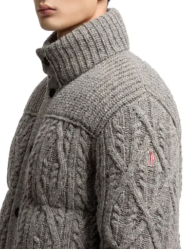 Moncler Grenoble Men's Ellesmere Puffer Jacket in Wool Tweed - Gray | Thumbnail 4 Moncler Grenoble Men's Ellesmere Puffer Jacket in Wool Tweed - Gray | Thumbnail 4