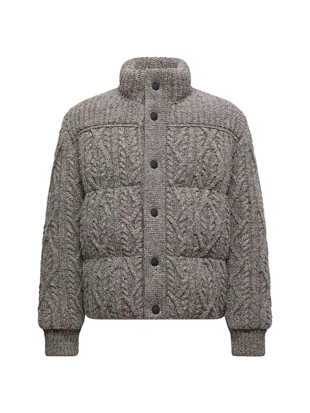 Men's Ellesmere Puffer Jacket in Wool Tweed - Gray