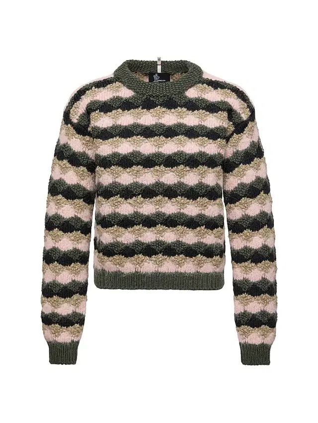Women's Crew Neck Sweater in Wool & Alpaca - Multicolour