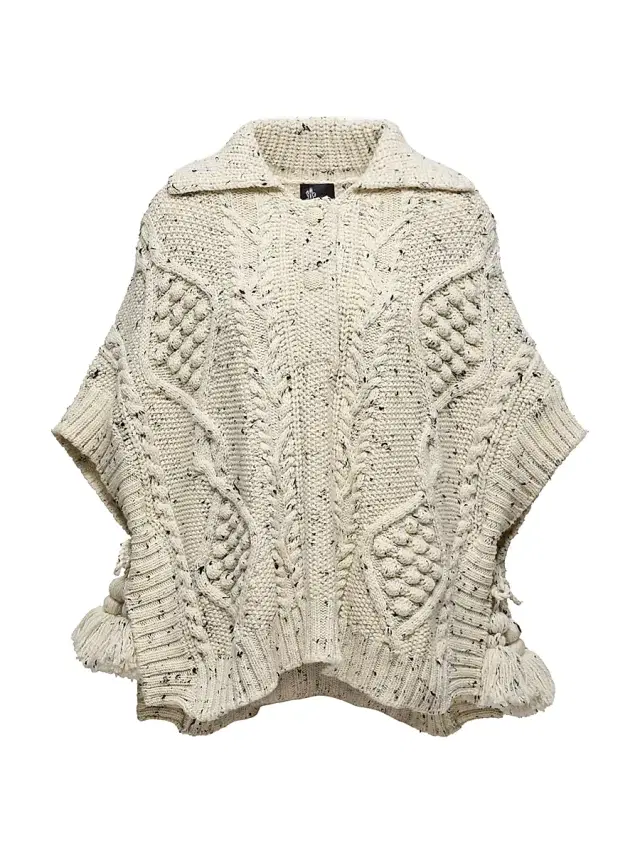 Women's Cape in Wool Blend - White
