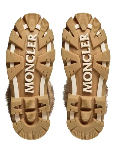 Moncler Women's Peak Après Boots in Suede and Shearling - Camel Beige | Thumbnail 4 Moncler Women's Peak Après Boots in Suede and Shearling - Camel Beige | Thumbnail 4