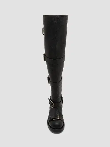 Dolce & Gabbana Women's Buckle-Detail Leather Over-The-Knee Moto Boots - Nero - Size 7 | Thumbnail 5 Dolce & Gabbana Women's Buckle-Detail Leather Over-The-Knee Moto Boots - Nero - Size 7 | Thumbnail 5