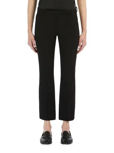 Max Mara Women's Stretch Cotton Blend Trousers - Black - Size 14 | Thumbnail 2