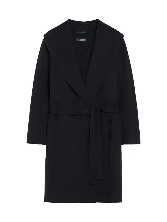 Women's Double Faced Wool Robe Coat - Midnight Blue