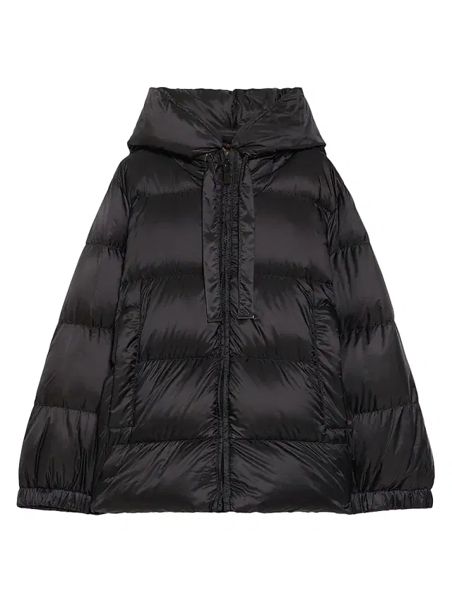 Max Mara Women's Down Jacket in Water Repellent Canvas - Black
