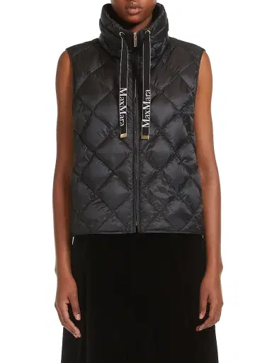 Max Mara Women's Water Repellent Nylon Canvas Gilet - Black - Size 12 | Thumbnail 2