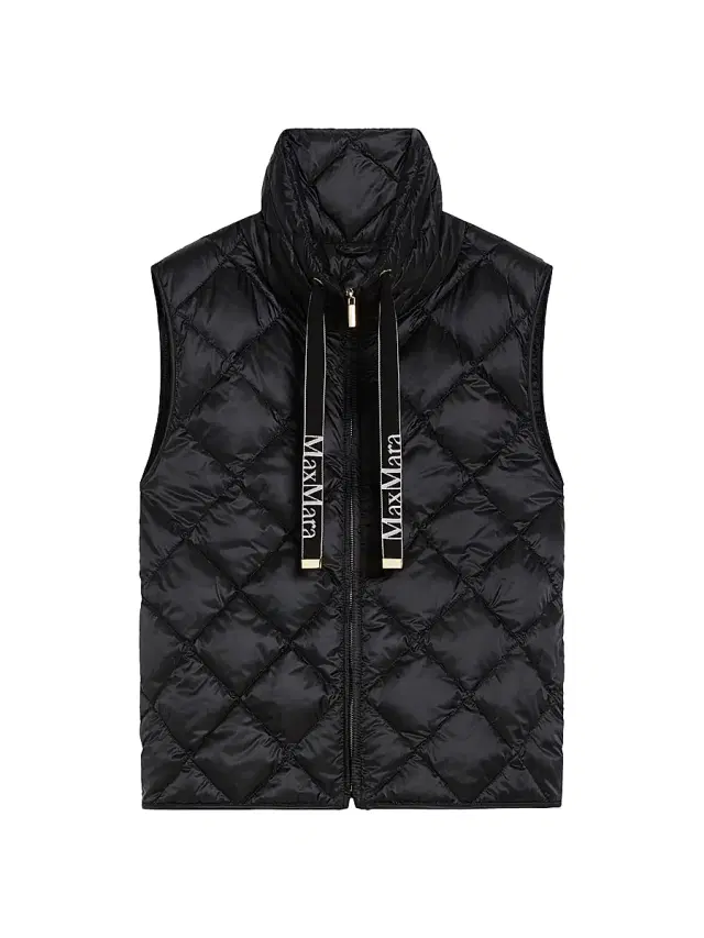 Women's Water Repellent Nylon Canvas Gilet - Black