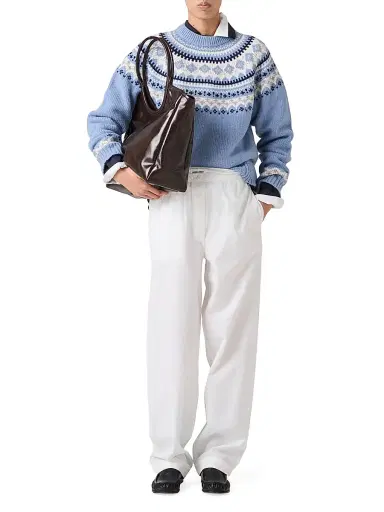 Miu Miu Women's Wool Crew-Neck Sweater - Blue - Size 8 | Thumbnail 5