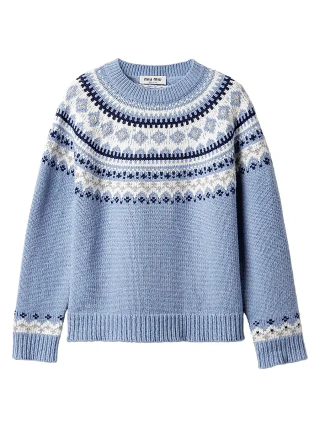 Miu Miu Women's Wool Crew-Neck Sweater - Blue