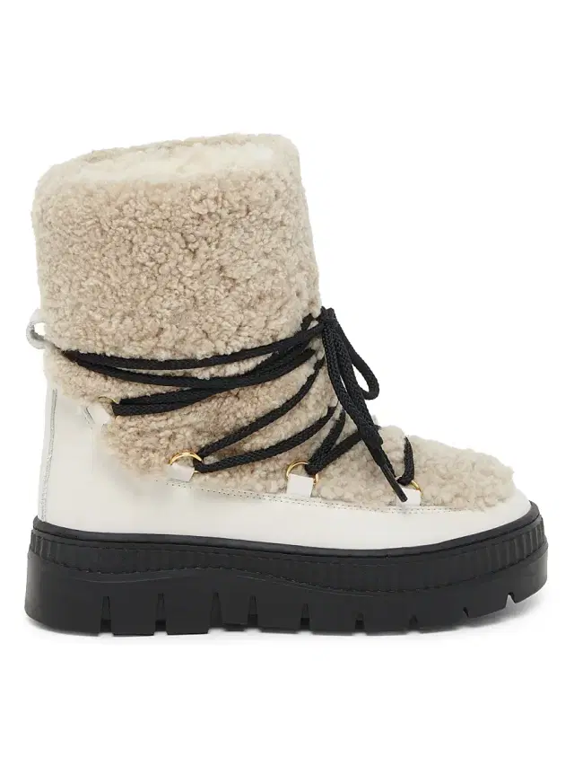 Pollini Women's Ice Cracker 55MM Shearling-Trimmed Leather Ankle Boots - Ice