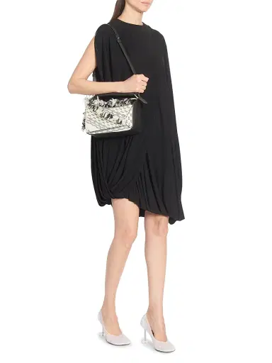 LOEWE Women's Puzzle Fringes Handbag - Black White | Thumbnail 2