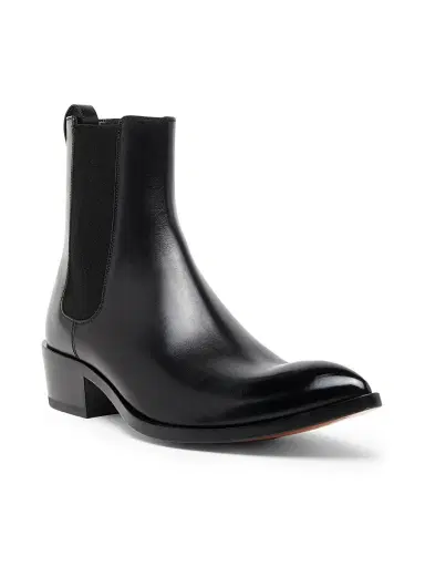 Tom Ford Men's Burnished Leather Chelsea Boots - Black - Size 12 | Thumbnail 2