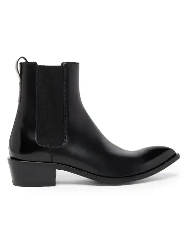 Tom Ford Men's Burnished Leather Chelsea Boots - Black - Size 12 | Thumbnail 1