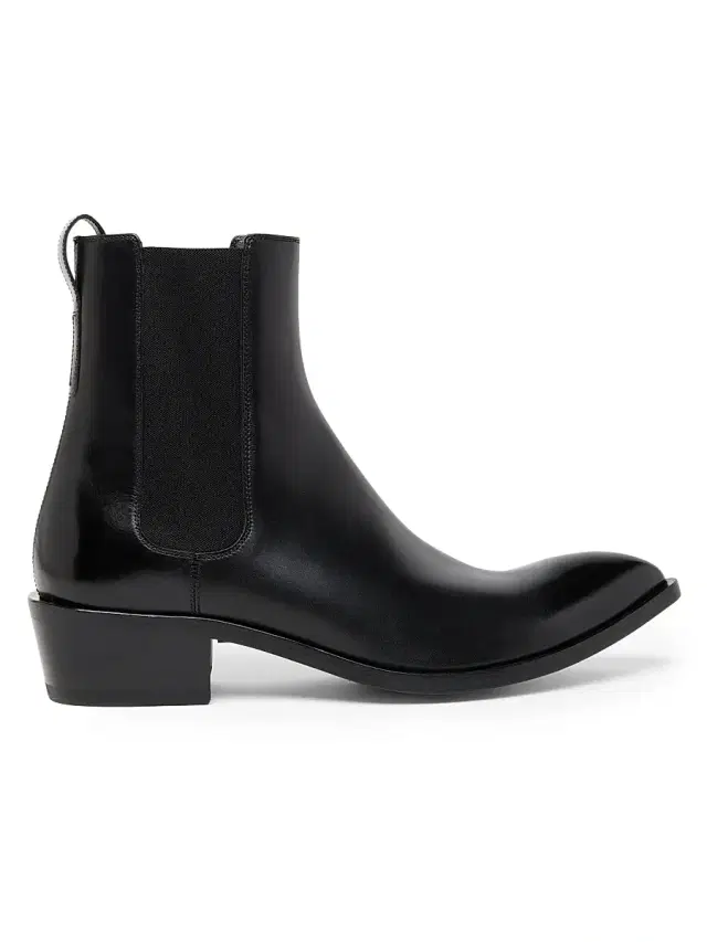 TOM FORD Men's Burnished Leather Chelsea Boots - Black
