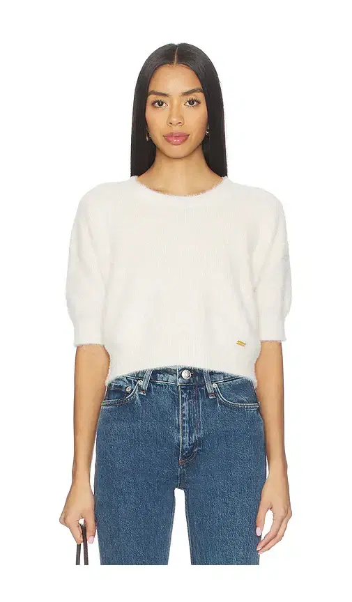 L'AGENCE Guinevere Short Sleeve Crop Crew Top
