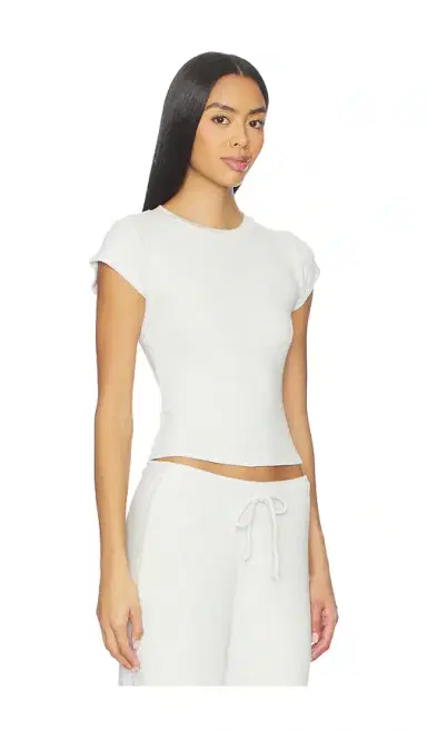 perfectwhitetee Mindy Waffle Short Sleeve Tee | Thumbnail 2