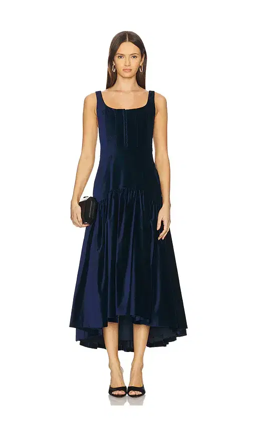 Alice + Olivia Alice + Olivia Diana Sleeveless Structured Midi Dress