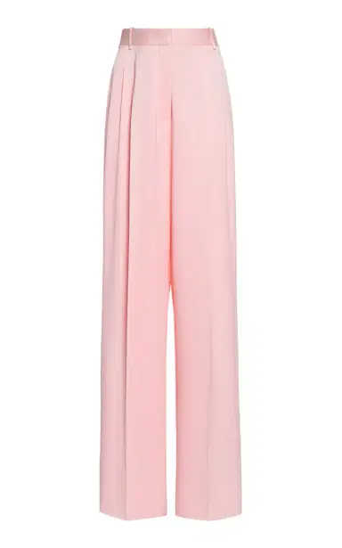 Tom Ford Tailored High-Rise Silk Satin Straight-Leg Pants - Pink | Thumbnail 1