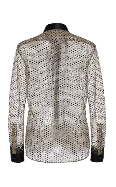 Tom Ford Flocked Polka-Dot Lace Shirt | Thumbnail 2