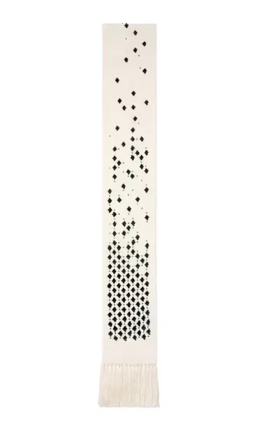Tom Ford Embellished Silk-Blend Scarf - Black/white - OS | Thumbnail 1
