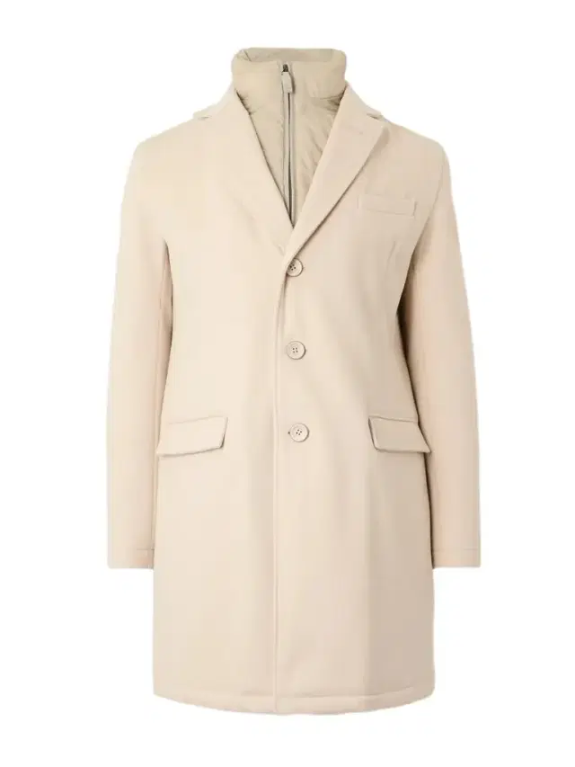 HERNO Wool Coat with Detachable Shell Gilet - Men
