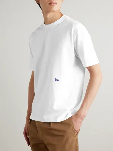 Drake's HIM Hiking Logo-Embroidered Cotton-Jersey T-Shirt - Men | Thumbnail 3
