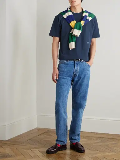 Drake's HIM Hiking Logo-Embroidered Cotton-Jersey T-Shirt - Men | Thumbnail 2