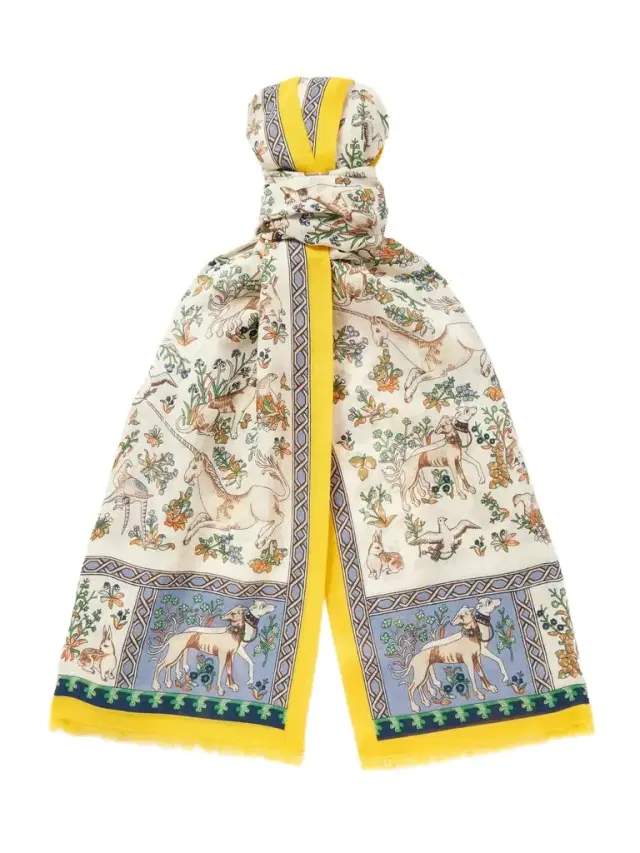 Drake's HIM Fringed Printed Wool and Silk-Blend Scarf - Men