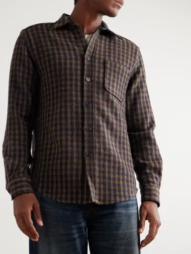 Portuguese Flannel Checked Wool-Tweed Shirt - Men | Thumbnail 3 Portuguese Flannel Checked Wool-Tweed Shirt - Men | Thumbnail 3