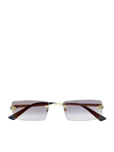 Cartier Eyewear Panthère de Cartier Rectangular-Frame Rimless Gold-Tone Sunglasses - Men | Thumbnail 1 Cartier Eyewear Panthère de Cartier Rectangular-Frame Rimless Gold-Tone Sunglasses - Men | Thumbnail 1